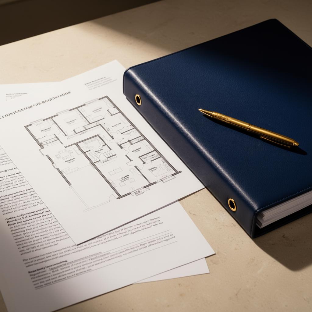 Regulatory plans, binder, and gold pen